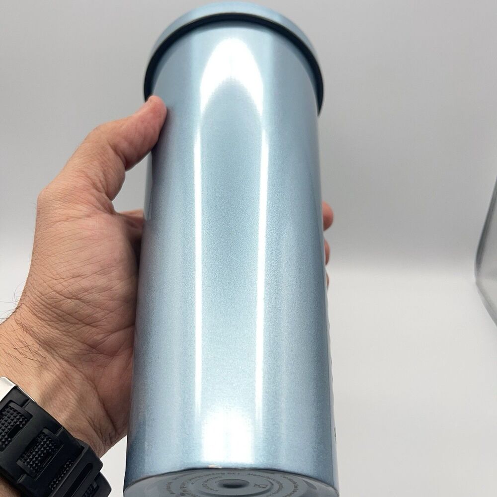 Dunkin Donuts 24oz Stainless Steel Sipper Tumbler Iridescent Blue EUC - Picture 16 of 16
